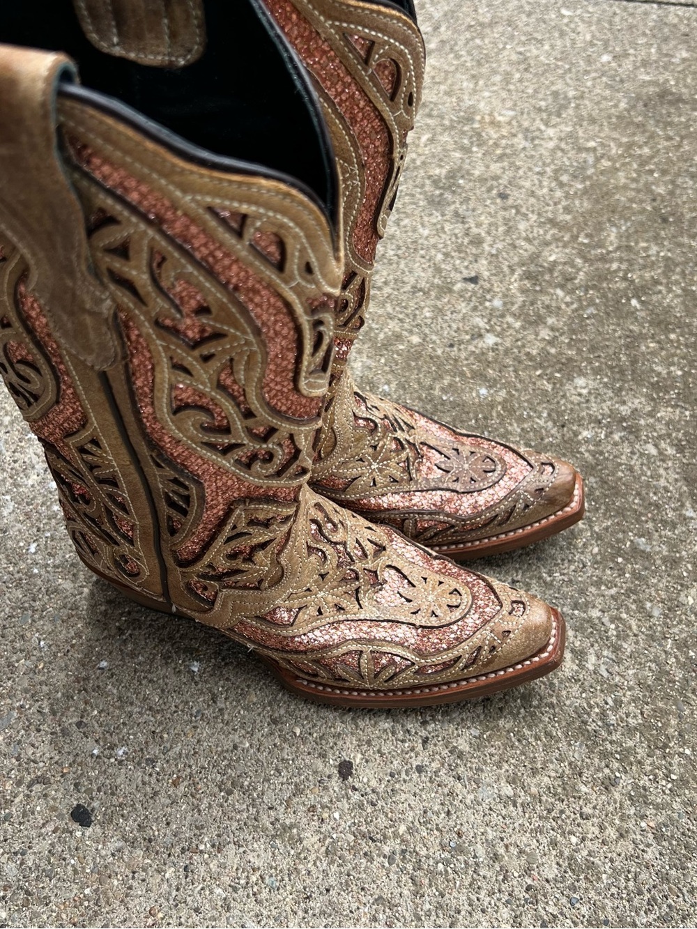 JB Dillon Glitter Cowgirl Boots Western Cowboy Coastal Women’s Size 5B - Picture 6 of 6